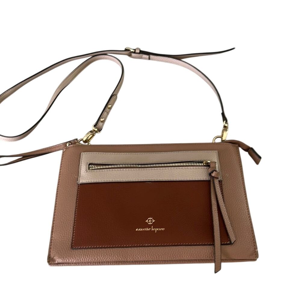 Nanette Lepore Tabitha Brown/Tan Crossbody Bag Purse Wristlet